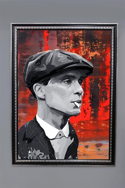 Dekoratif Modern Çerçeveli Thomas Shelby Desenli Duvar Tablosu 50x70 CM