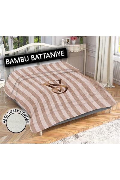 Dekoratif Modern Desenli %100 Bambu Kumaşlı Battaniye