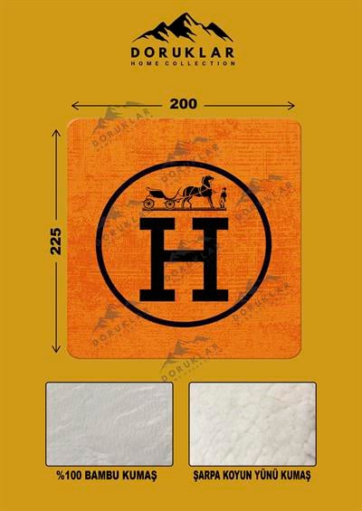 Dekoratif Modern Desenli %100 Bambu Kumaşlı Battaniye