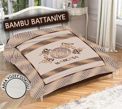 Dekoratif Modern Desenli %100 Bambu Kumaşlı Battaniye