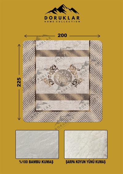 Dekoratif Modern Desenli %100 Bambu Kumaşlı Battaniye