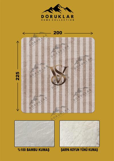 Dekoratif Modern Desenli %100 Bambu Kumaşlı Battaniye