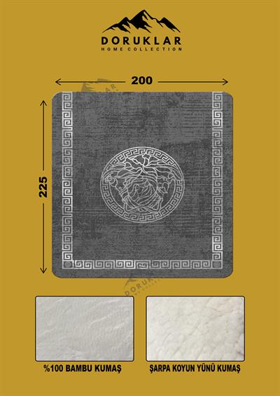 Dekoratif Modern Desenli %100 Bambu Kumaşlı Battaniye