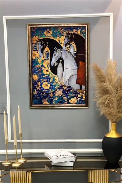 Dekoratif Modern Desenli Çerçeveli Duvar Tablosu 50x70cm RÜYA10