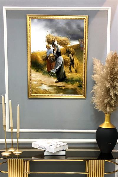 Dekoratif Modern Desenli Çerçeveli Duvar Tablosu 50x70cm RÜYA13