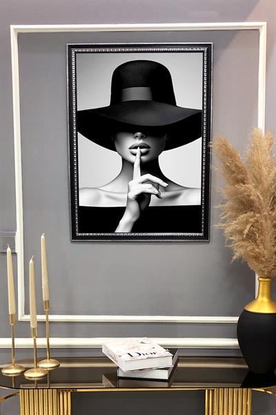 Dekoratif Modern Desenli Çerçeveli Tablo Duvar Tablosu 50x70cm