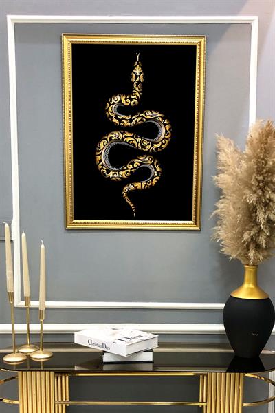 Dekoratif Modern Desenli Çerçeveli Tablo Duvar Tablosu 50x70cm
