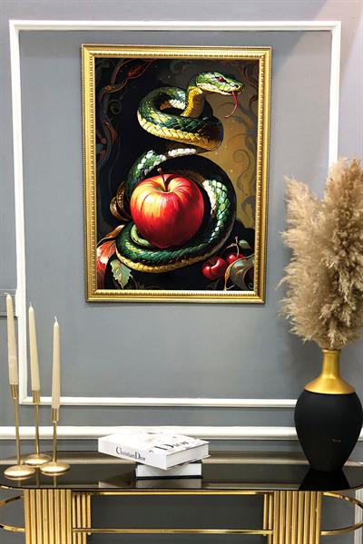 Dekoratif Modern Desenli Çerçeveli Tablo Duvar Tablosu 50x70cm