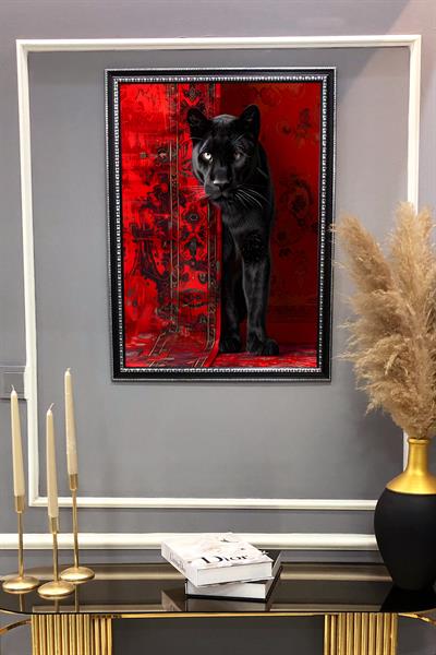 Dekoratif Modern Desenli Çerçeveli Tablo Duvar Tablosu 50x70cm