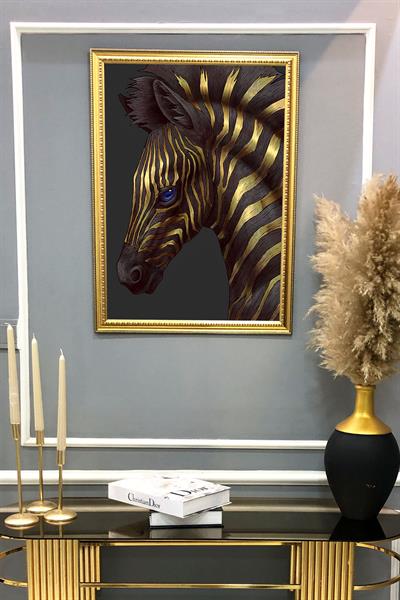 Dekoratif Modern Desenli Çerçeveli Tablo Duvar Tablosu 50x70cm