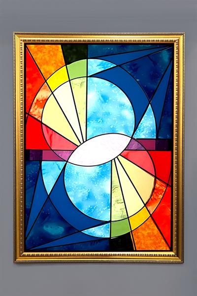Dekoratif Modern Desenli Çerçeveli Tablo Duvar Tablosu 50x70cm