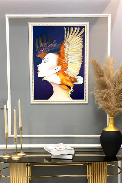 Dekoratif Modern Desenli Çerçeveli Tablo Duvar Tablosu 50x70cm