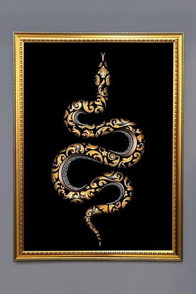 Dekoratif Modern Desenli Çerçeveli Tablo Duvar Tablosu 50x70cm