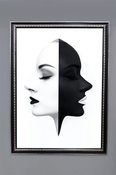 Dekoratif Modern Desenli Çerçeveli Tablo Duvar Tablosu 50x70cm