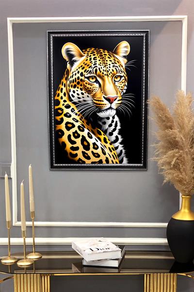 Dekoratif Modern Desenli Çerçeveli Tablo Duvar Tablosu 50x70cm