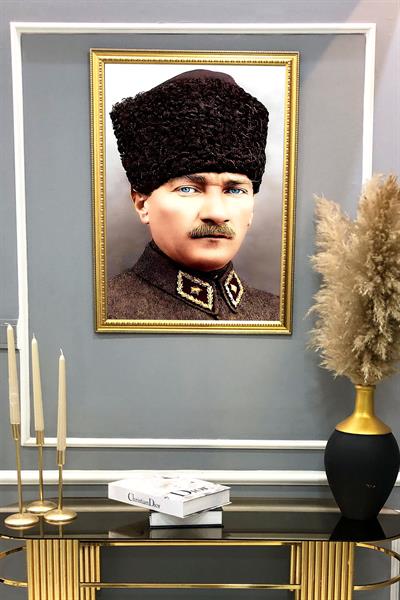 Dekoratif Modern Desenli Çerçeveli Tablo Duvar Tablosu 50x70cm