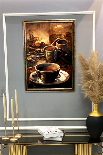 Dekoratif Modern Desenli Çerçeveli Tablo Duvar Tablosu 50x70cm