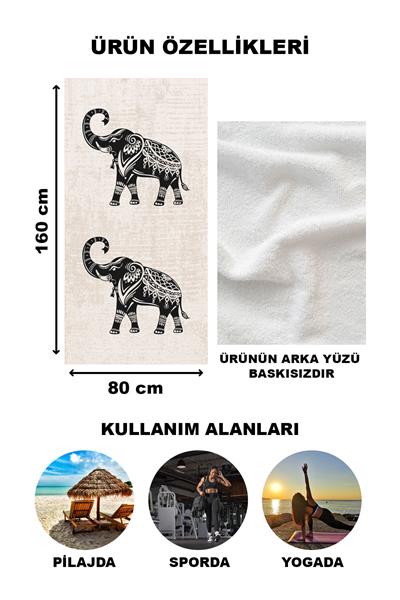 Dekoratif Modern Desenli Plaj Deniz Havlusu Peştamal 80x160 CM PSM04