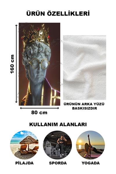 Dekoratif Modern Desenli Plaj Deniz Havlusu Peştamal 80x160 CM PİKA08