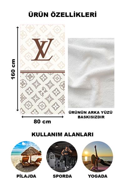 Dekoratif Modern Desenli Plaj Deniz Havlusu Peştamal 80x160 CM LUX67