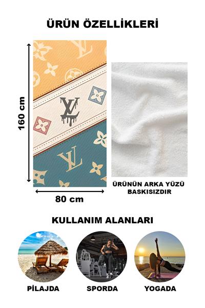 Dekoratif Modern Desenli Plaj Deniz Havlusu Peştamal 80x160 CM LUX43