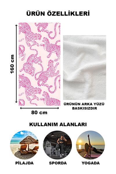 Dekoratif Modern Desenli Plaj Deniz Havlusu Peştamal 80x160 CM LION11