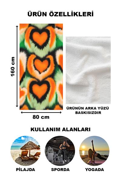 Dekoratif Modern Desenli Plaj Deniz Havlusu Peştamal 80x160 CM LION02