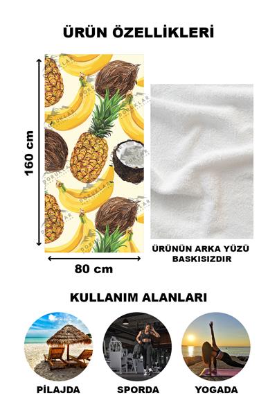 Dekoratif Modern Desenli Plaj Deniz Havlusu Peştamal 80x160 CM PİKA21