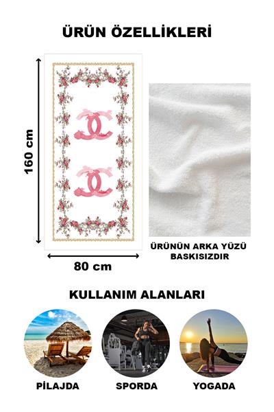 Dekoratif Modern Desenli Plaj Deniz Havlusu Peştamal 80x160 CM LUX80