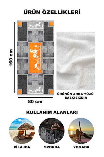 Dekoratif Modern Desenli Plaj Deniz Havlusu Peştamal 80x160 CM LUX45