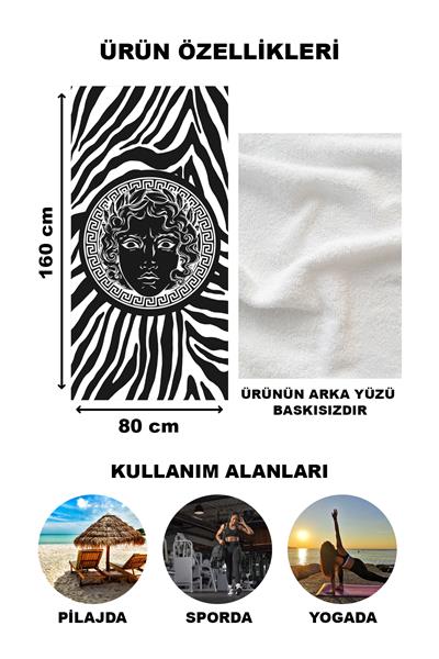 Dekoratif Modern Desenli Plaj Deniz Havlusu Peştamal 80x160 CM LUX55