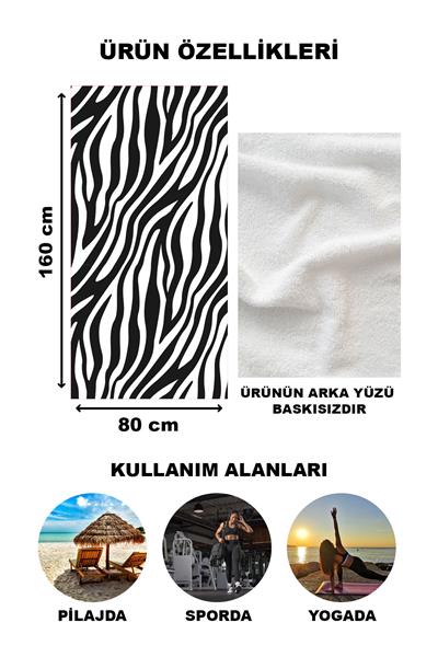 Dekoratif Modern Desenli Plaj Deniz Havlusu Peştamal 80x160 CM LION06