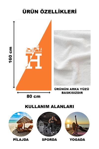 Dekoratif Modern Desenli Plaj Deniz Havlusu Peştamal 80x160 CM LUX49