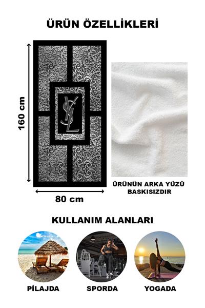 Dekoratif Modern Desenli Plaj Deniz Havlusu Peştamal 80x160 CM LUX27