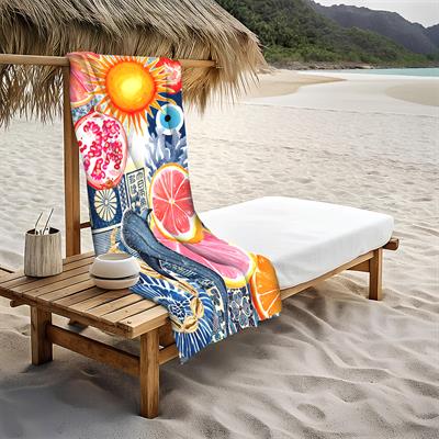 Dekoratif Modern Desenli Plaj Deniz Havlusu Peştamal 80x160 CM NRM20
