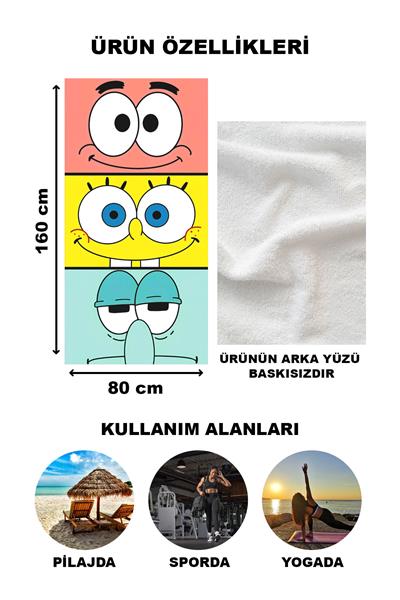Dekoratif Modern Desenli Plaj Deniz Havlusu Peştamal 80x160 CM LION20