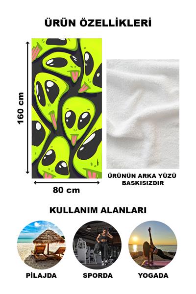 Dekoratif Modern Desenli Plaj Deniz Havlusu Peştamal 80x160 CM LION19