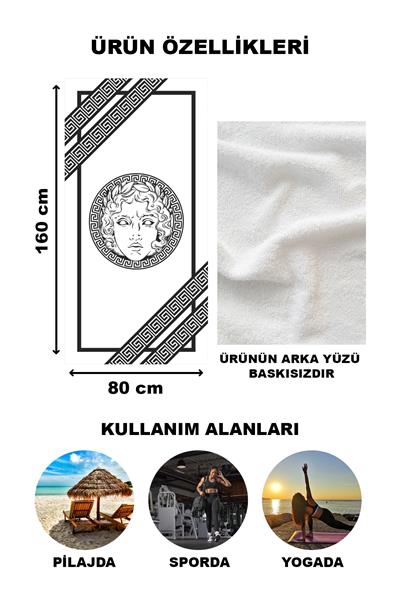 Dekoratif Modern Desenli Plaj Deniz Havlusu Peştamal 80x160 CM LUX72