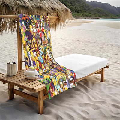 Dekoratif Modern Desenli Plaj Deniz Havlusu Peştamal 80x160 CM PİKA10