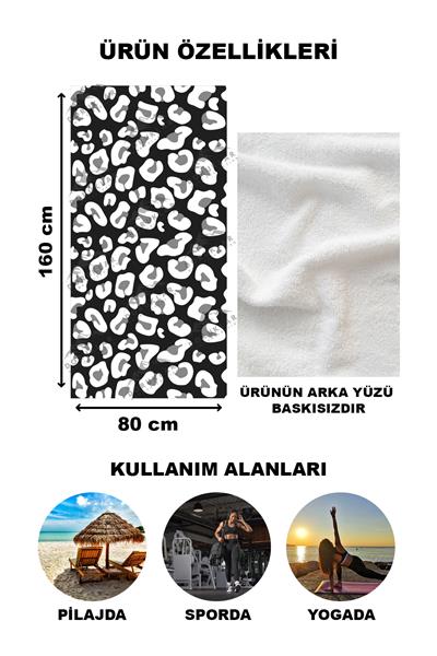 Dekoratif Modern Desenli Plaj Deniz Havlusu Peştamal 80x160 CM PİKA26