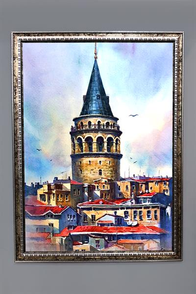 Dekoratif Modern Galata Kulesi Desenli Tablo 50x70 CM