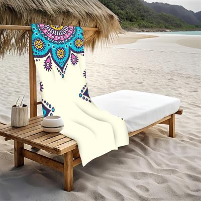 Dekoratif Modern Mandala Desenli Plaj Deniz Havlusu Peştamal 80x160 CM MD08