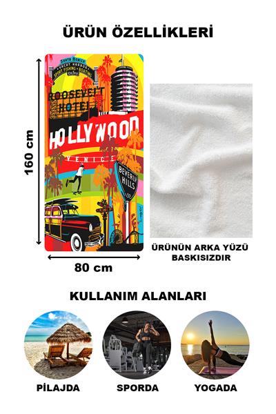 Dekoratif Modern Retro Desenli Plaj Deniz Havlusu Peştamal 80x160 CM RTR04