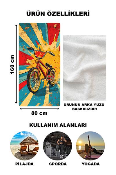 Dekoratif Modern Retro Desenli Plaj Deniz Havlusu Peştamal 80x160 CM RTR07