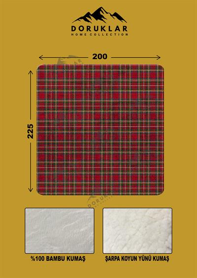 Dekoratif Modern Yılbaşı Desenli %100 Bambu Kumaşlı Battaniye