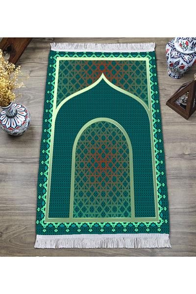 Dijital Baskı Kaymaz Taban Yıkanabilir Püsküllü Seccade