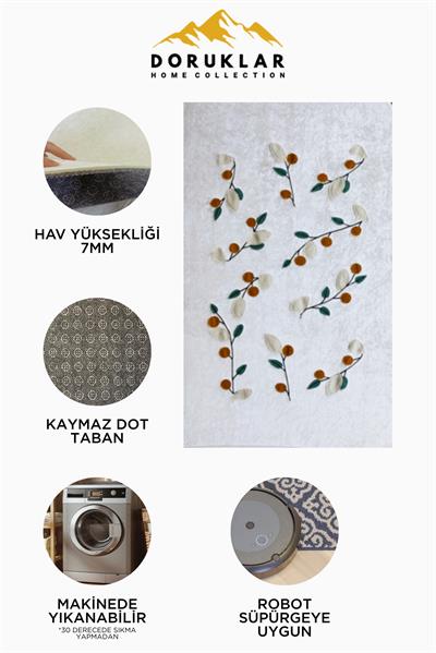 Dijital Baskı Kaymaz Taban Yıkanabilir 2'li Punch Banyo Paspas Takımı PCP001