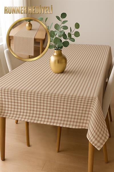 Dijital Baskı Pamuklu Keten Kumaş 150x200cm Masa Örtüsü - Runner Hediyeli MSRT015