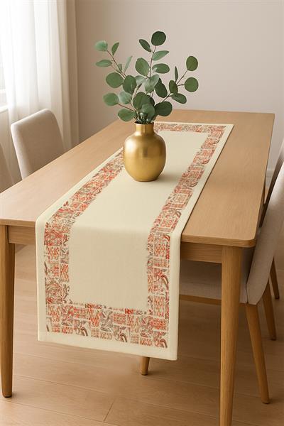 Dijital Baskı Pamuklu Keten Kumaş 150x200cm Masa Örtüsü - Runner Hediyeli MSRT002