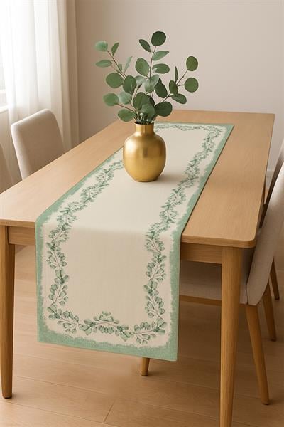 Dijital Baskı Pamuklu Keten Kumaş 150x200cm Masa Örtüsü - Runner Hediyeli MSRT005